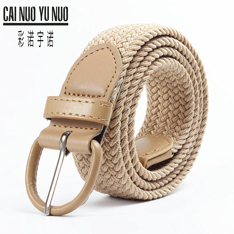 爆款男士编织腰带女士帆布松紧腰带弹力针扣休闲百搭皮带实力批发详情13