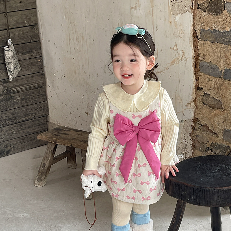 蔗梨童装女童连衣裙2024秋冬新款儿童韩版背心公主裙上衣宝宝衣服详情6