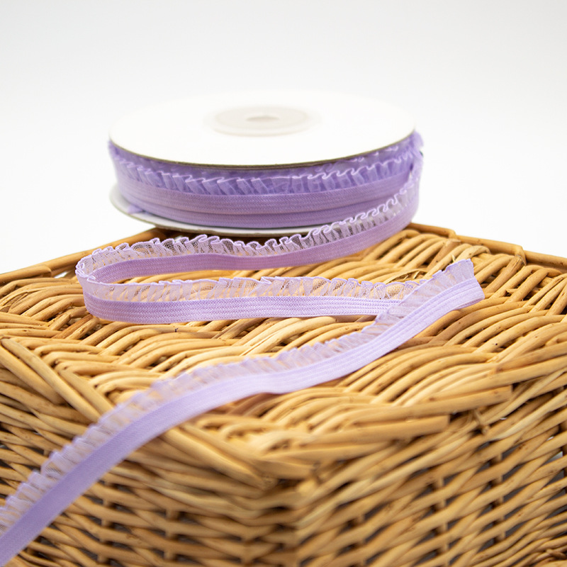 In stock: 1.0cm single-sided black fungus snow yarn lace elastic band for baby clothes, decorative accessories, home textile edging materials pic 6