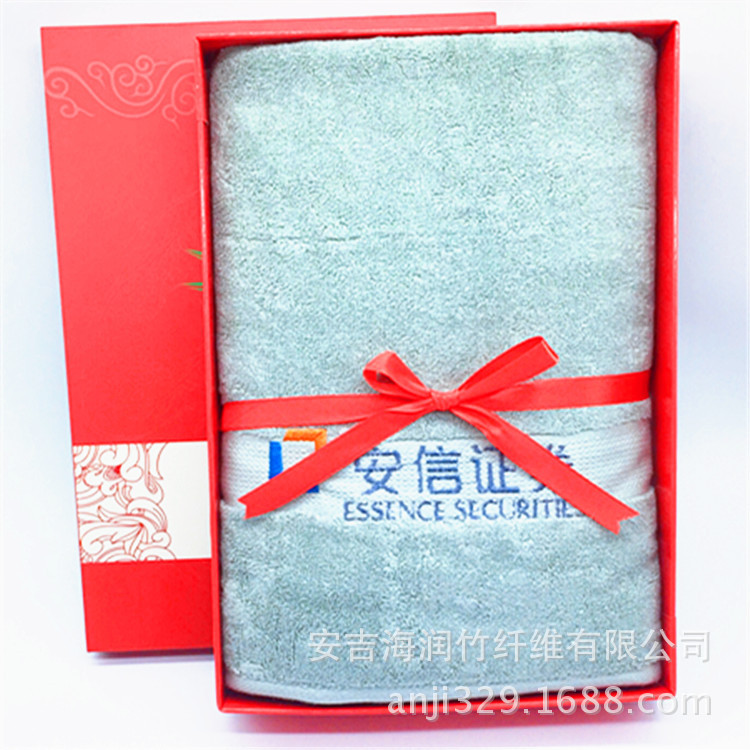 竹润品牌厂家现货团购竹纤维毛巾30*66cm4条装礼盒可开票可定制详情25