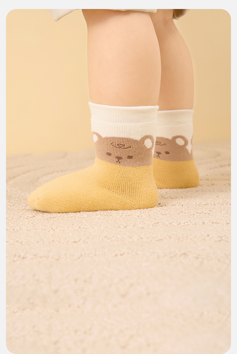 小龙人2023冬季婴儿宝宝毛圈袜子0-5岁男女新生儿加厚无骨毛巾袜详情13