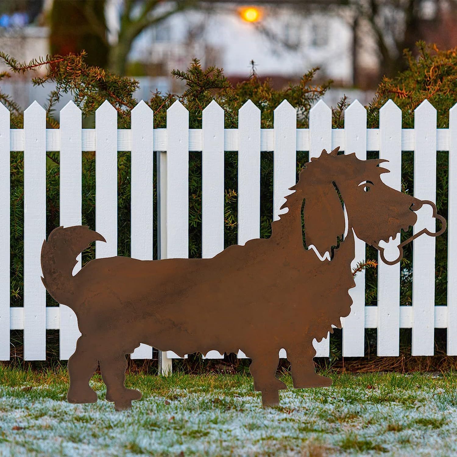 跨境生锈的独角兽小狗剪影圣诞装饰铁艺花园剪影金属庭院工艺品详情13