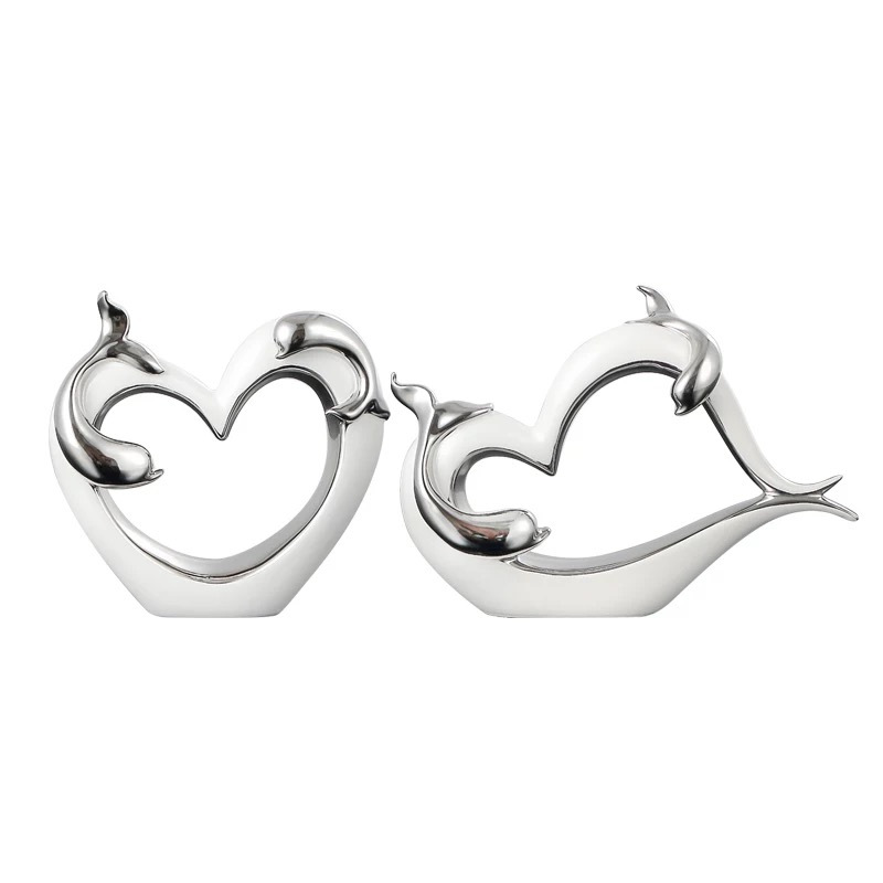 Chinagoods Ceramic Ornaments European minimalist dolphin home Ceramic Ornaments Marine animals hotel living room table handicrafts decorative items pic 5