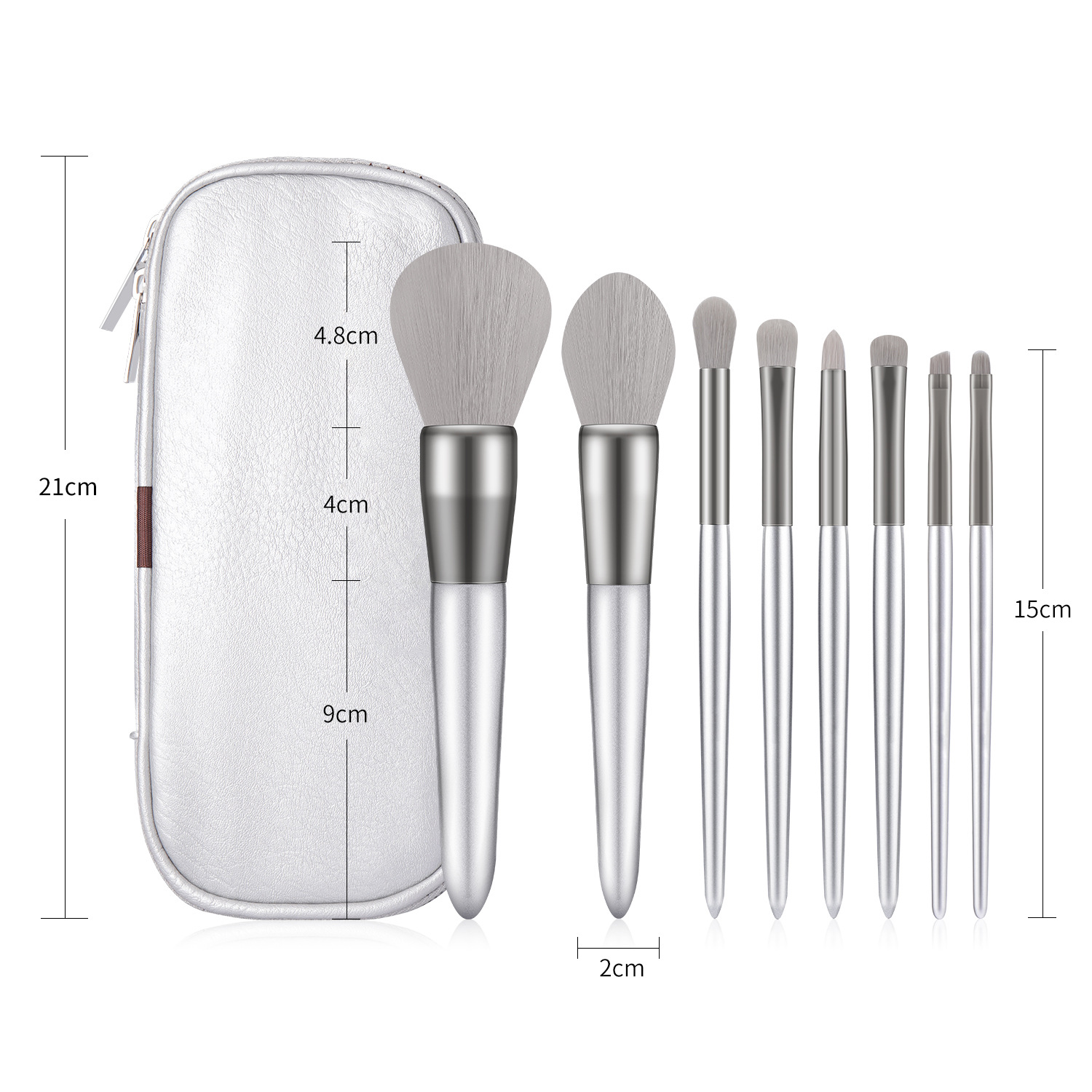 The manufacturer supplies 8 makeup brush sets, storage bags, artificial fiber wooden handles, blush brushes, loose powder brushes, shanilak in stock pic 7