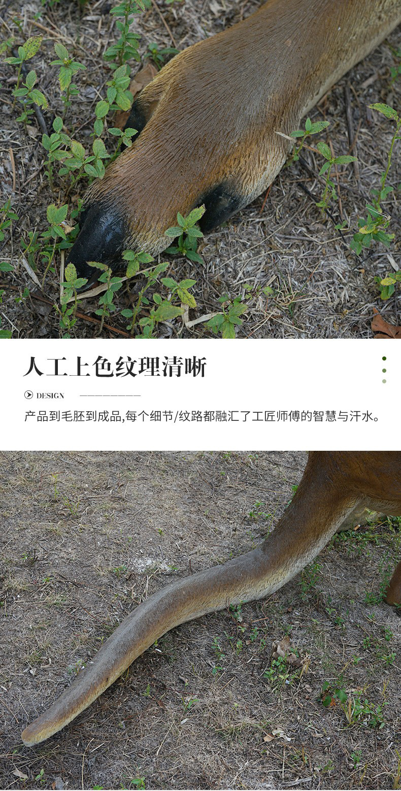 户外仿真袋鼠动物模型树脂摆件庭院园林花园草地景观装饰厂家直供详情8