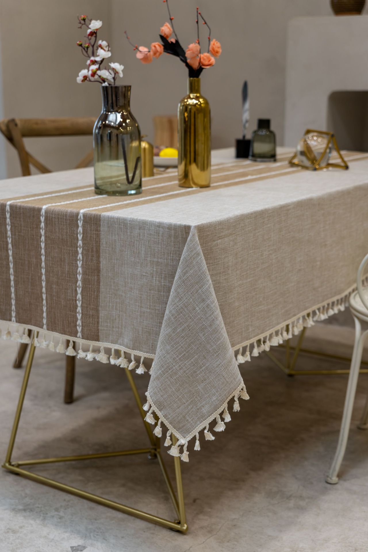 Cross-border home textile cotton and linen embroidered tablecloth, party dust-proof, Christmas festival, kitchen, banquet and gathering bestseller tablecloth pic 30