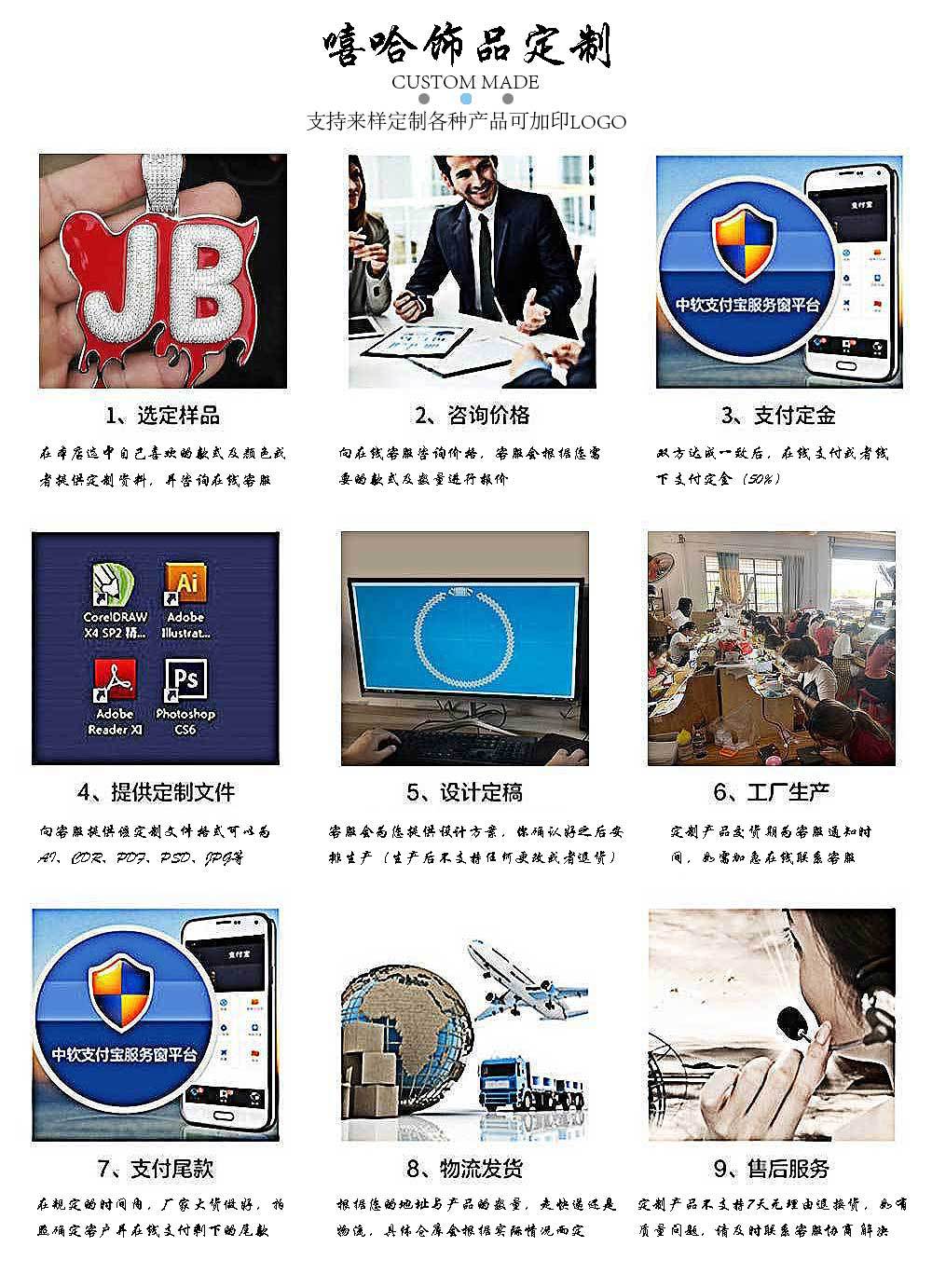 A new hip-hop fine water drop English letter patchwork pendant with micro-inlaid zircon and personalized creative letter necklace from Europe and America pic 22