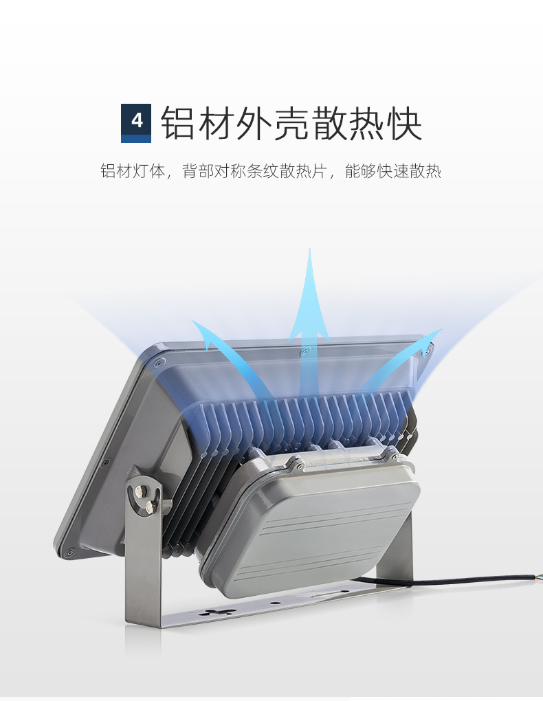 LED投光灯泛光灯厂房高亮户外广告灯室外露天防水广场球场灯路灯详情5