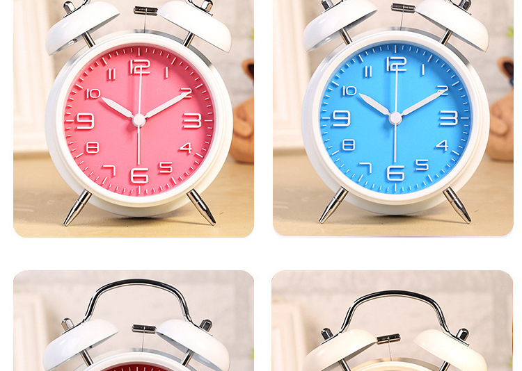 亚马逊热卖双打铃闹钟创意经典静音学生大声双铃3D数字打铃钟详情12