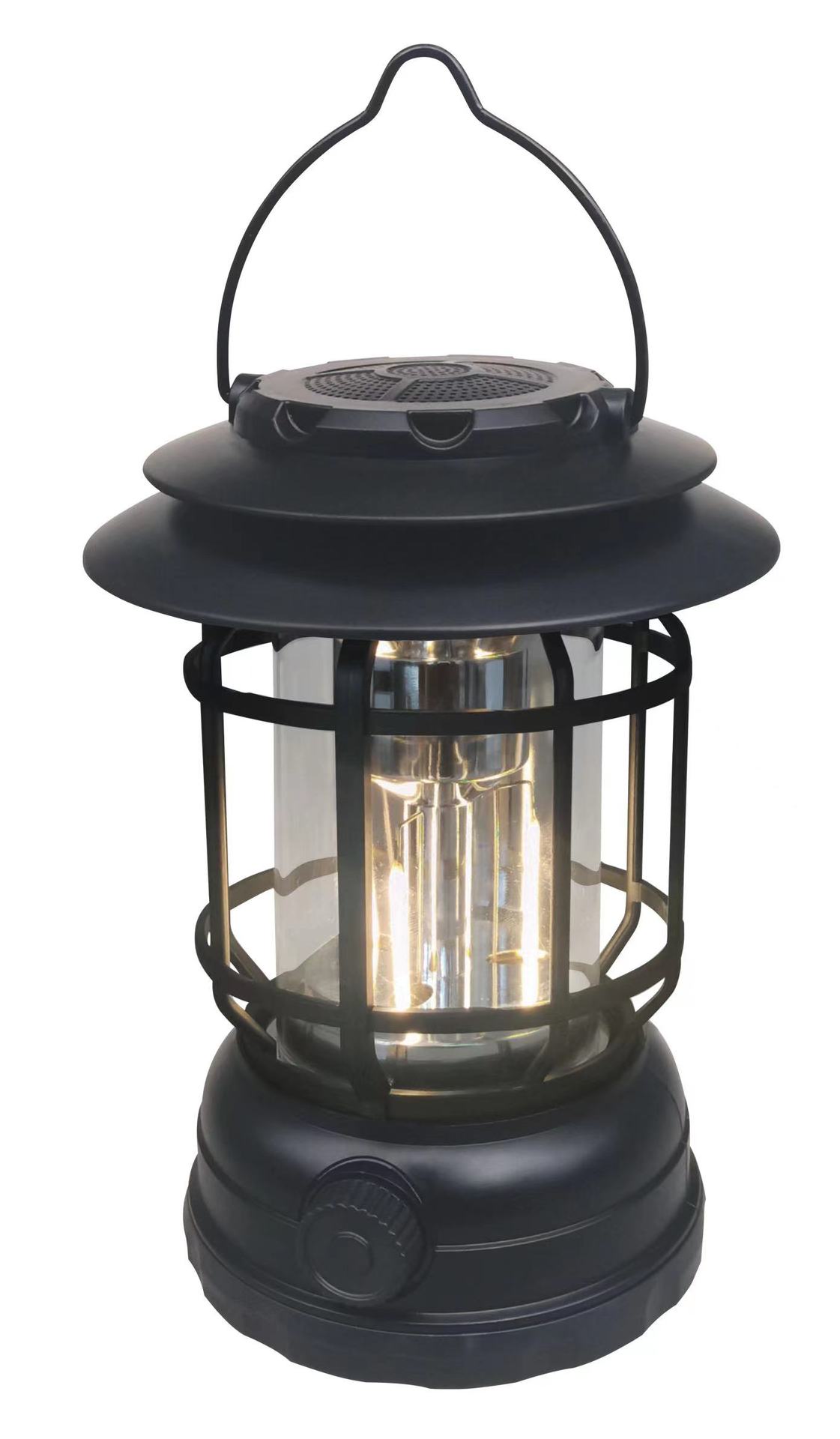 Retro charging Bluetooth music lantern, adjustable flame light, tungsten filament light, American retro camping light, ambient light pic 2