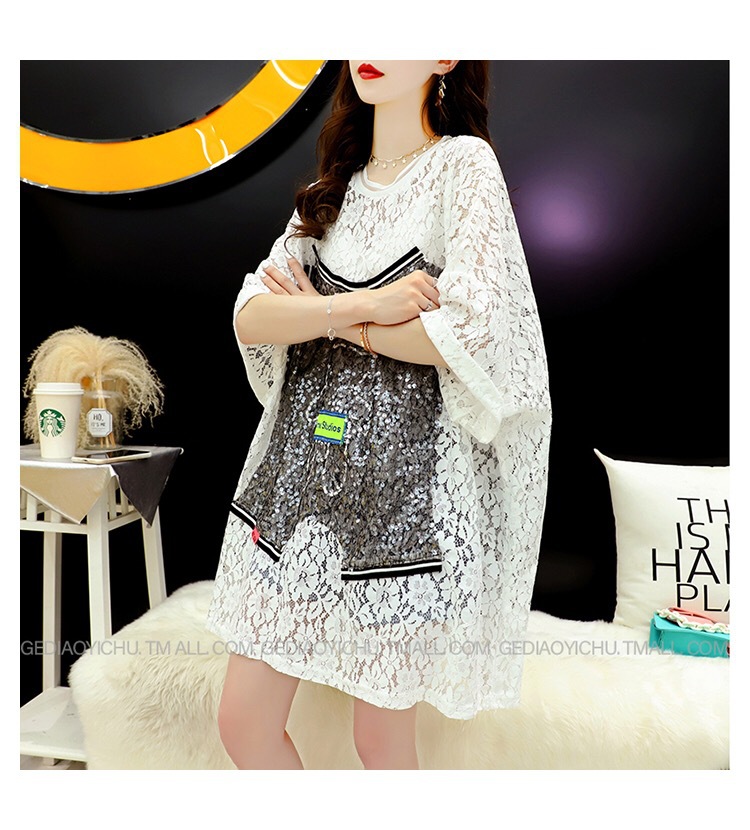 European large-sized cutout short-sleeved T-shirt for women, mid-length, 2021 new summer laid-back style, loose design sense top pic 6