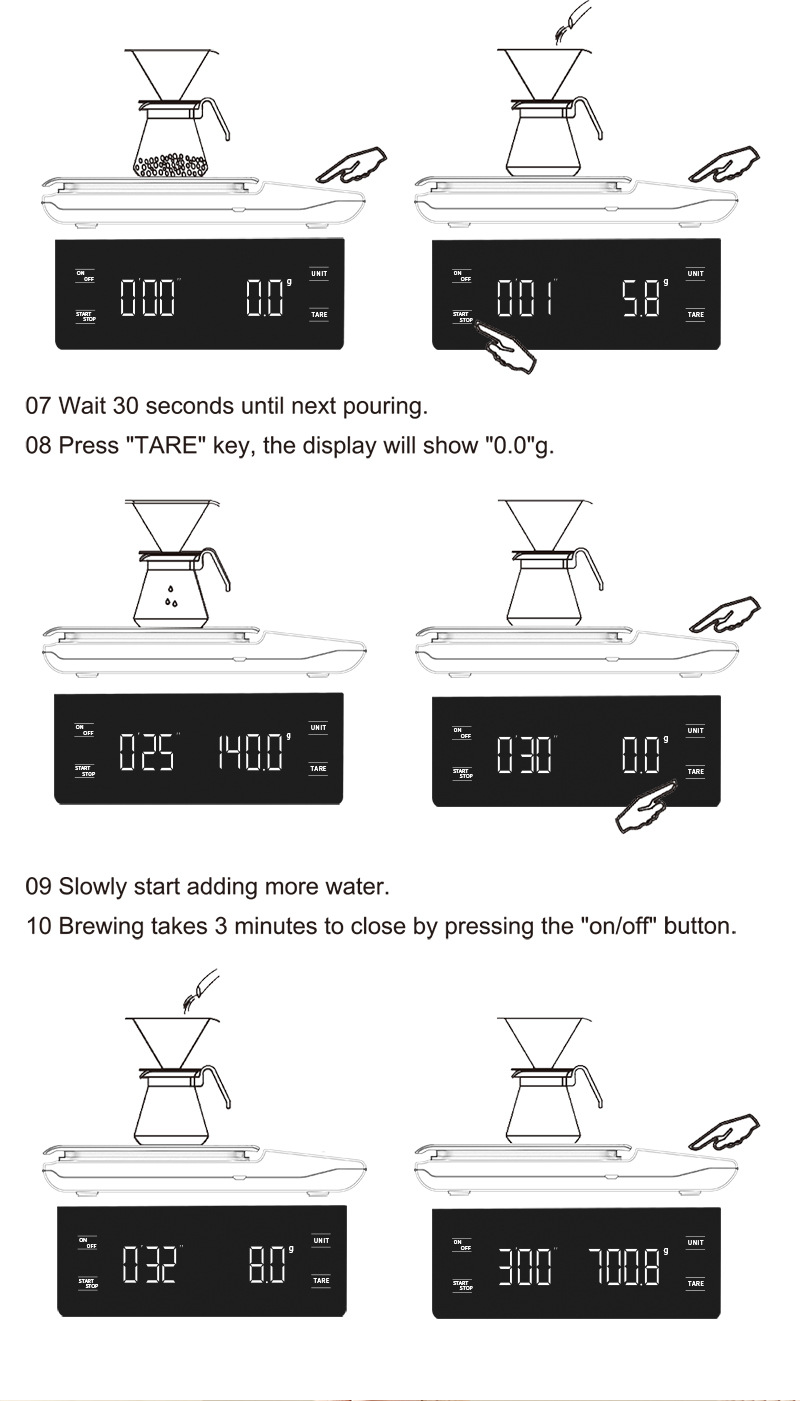 Amazon coffee scale, multi-functional bar counter electronic scale, gram scale with timer, 3KG kitchen scale pic 11