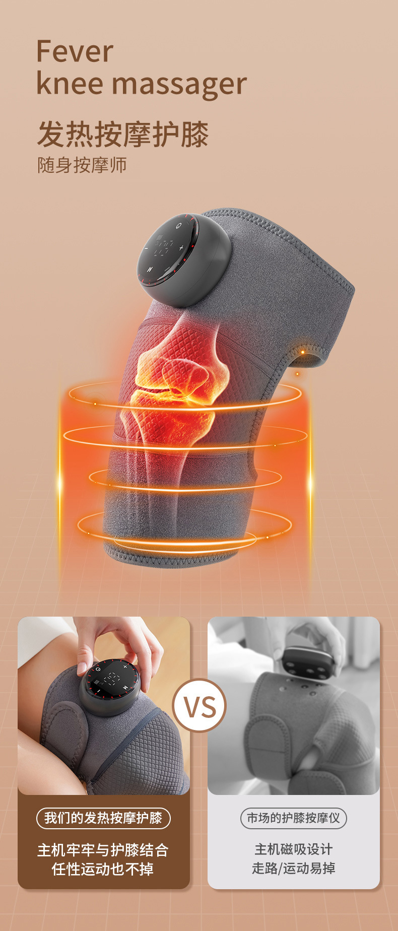 Hot-selling new heating massage knee pads for joint heat application and warmth massage, shoulder, knee and elbow wireless massage, portable heating pic 1