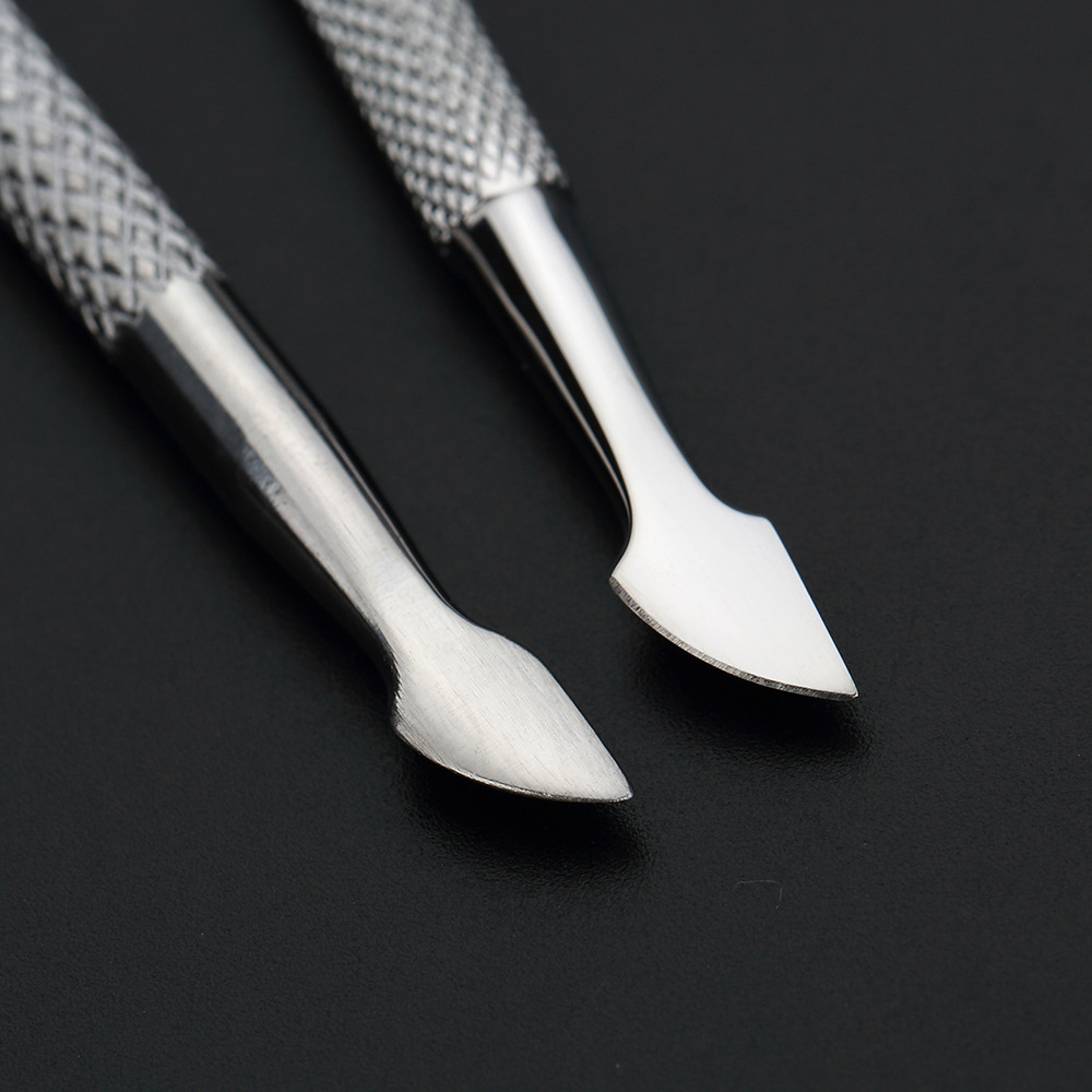 美甲工具死皮推美甲工具卸甲刨刀不锈钢镜光双头两用钢推现货批发详情6