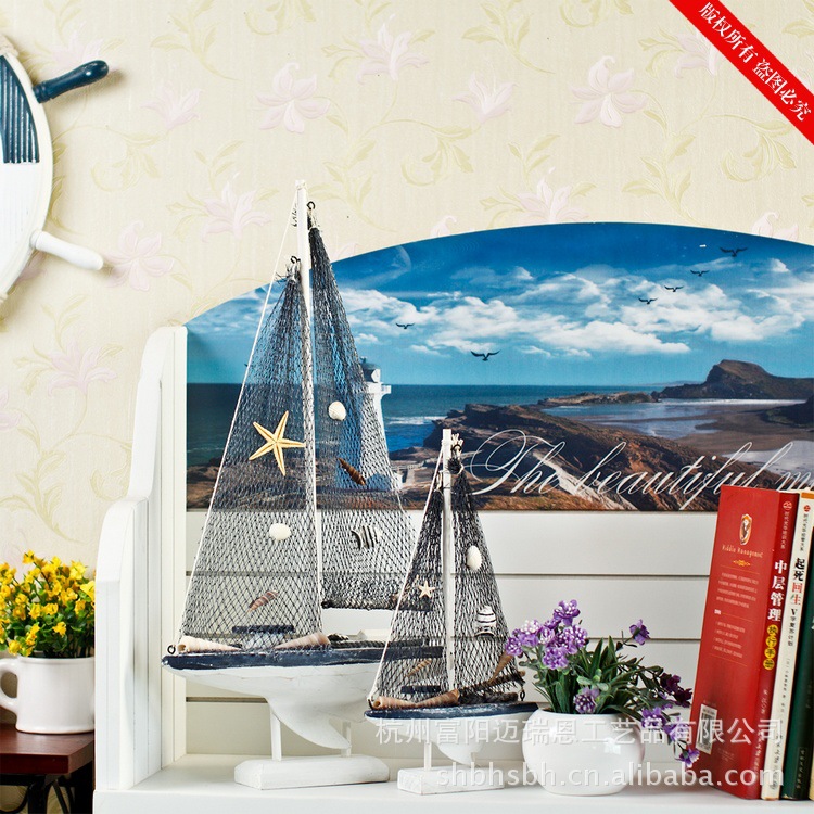 渔网帆船 地中海 家居饰品 船模 创意家居摆件 单帆船 MA04326详情38