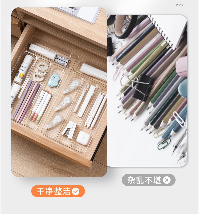 Kitchen drawer storage compartments for chopsticks, knives, forks and tableware, freely combinable. Home desktop compartments for organization and storage box pic 3
