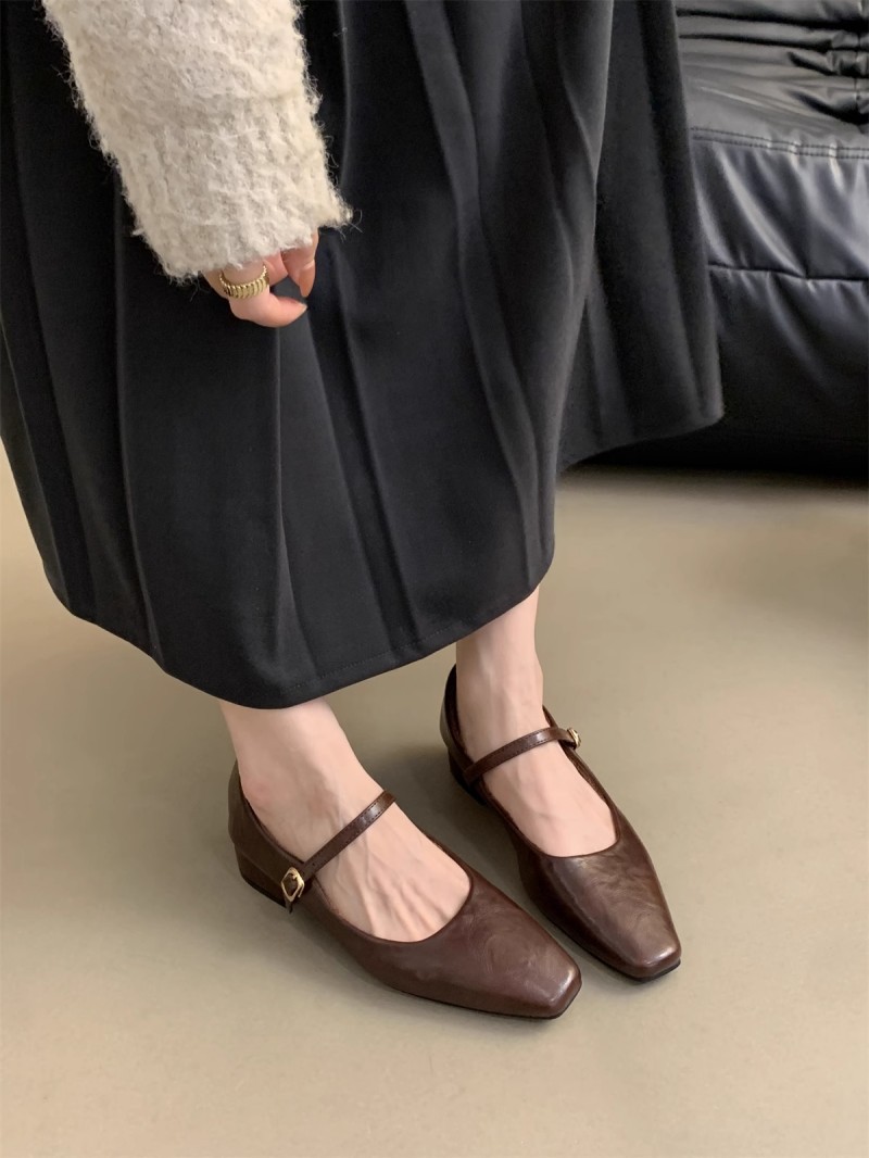 复古气质女士浅口单鞋女2024新款冬季加绒法式晚晚风粗跟玛丽珍鞋详情8