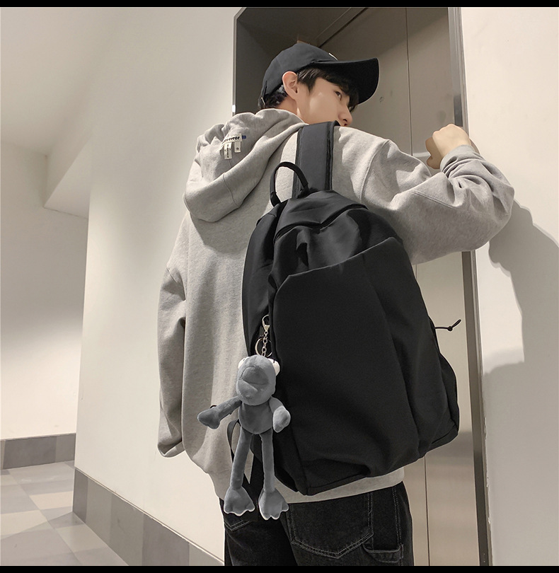 书包男大学生ins潮酷休闲简约大容量双肩包初中生高中生旅行背包详情13