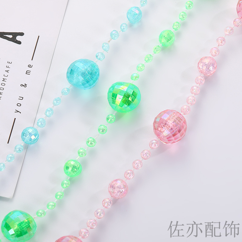 Christmas wedding electroplated connecting beads, multi-color string beads, plastic 14mm earth chain curtain accessories pic 126