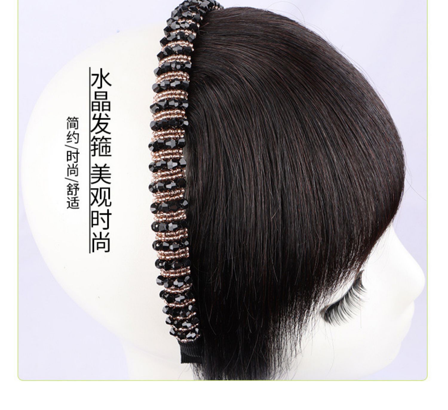 Hairband, bangs, wig piece, one-piece female forehead cover for white hair, top hair replacement piece, natural simulation wig patch pic 9