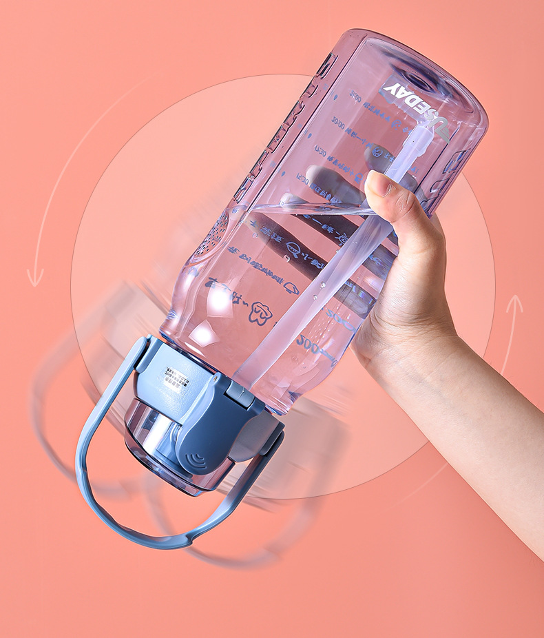 大容量新款水壶水杯大肚太空杯儿童吸管广告礼品水杯防漏塑料杯详情17