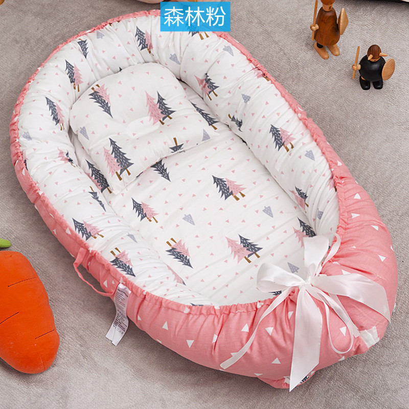 Cross-border exclusive folding, detachable and washable portable anti-pressure crib, midbed bionic fully detachable baby pillow crib pic 30