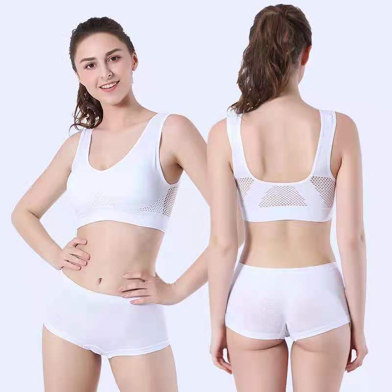 Sujetador deportivo rejilla calado respiratorio sujetador deportivo cross border tallas más grandes yoga running fitness ropa interior deportiva pic 5