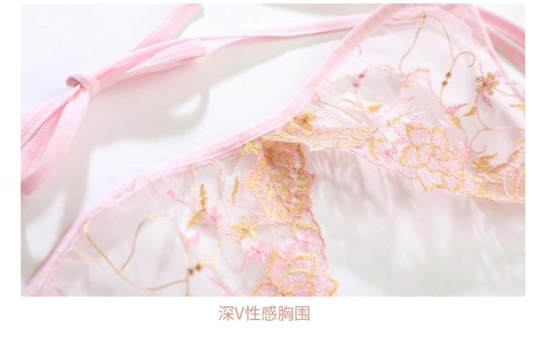 New mesh embroidery inner layer with French lingerie straps bra set for young ladies, sexy and cute, European style 672AA pic 20