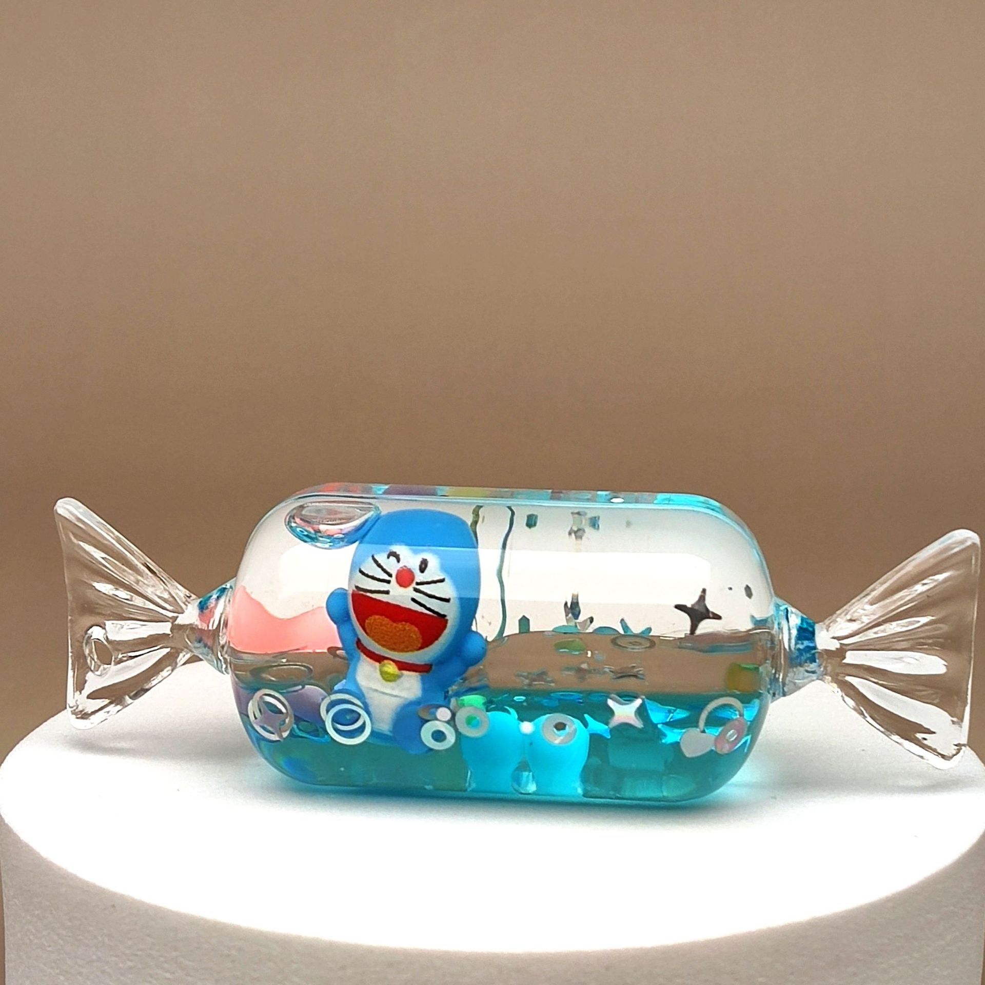 创意亚克力入油流沙瓶蓝色卡通钥匙扣香水汽车配饰桌面摆件饰品详情27