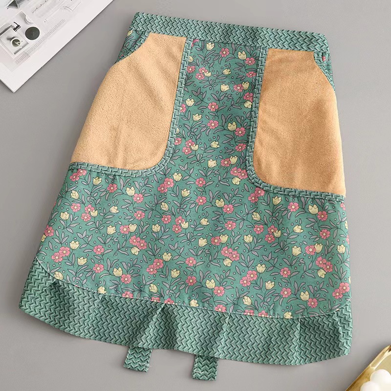 Cotton breathable summer half-length apron, stain-resistant and wear-resistant canvas, cute for girls, kitchen and catering special half-length waistband pic 17