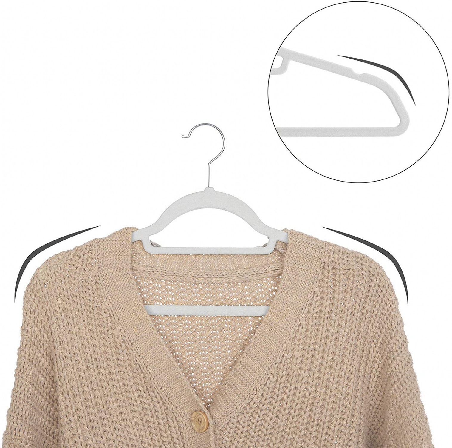 Factory wholesale ABS flocking anti-slip clothes hangers, clothing store organization, seamless storage, home clothes hanging, magic clothes rack pic 29