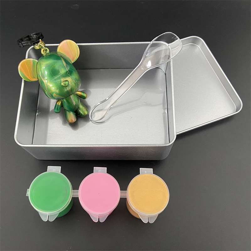 手工diy暴力流体熊钥匙扣盲盒流体熊颜料暴力小熊钥匙扣白胚批发详情12