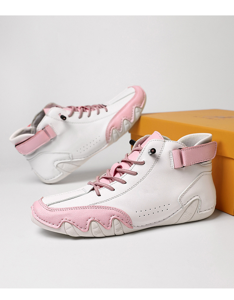 跨境独立站爆款女士马丁靴时尚拼色情侣鞋男女大码高帮休闲鞋短靴详情46