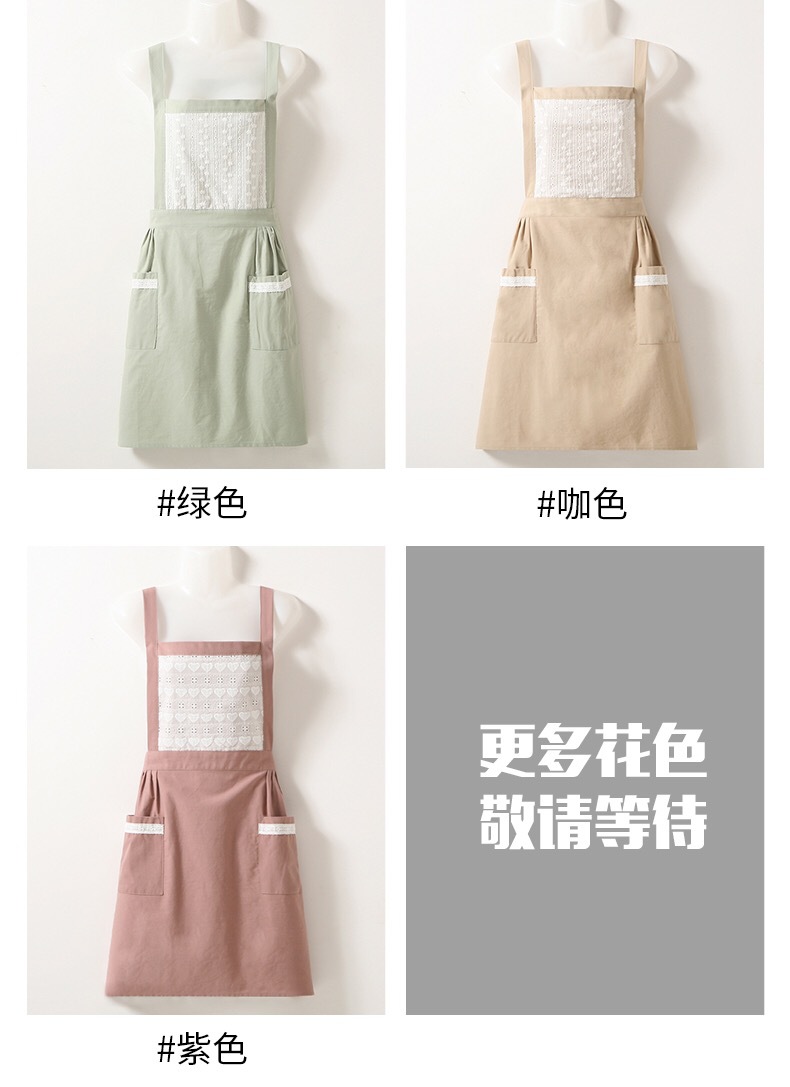 日本原单品质加厚水洗棉纯色背带围裙家居整洁时尚日用女士围裙详情9