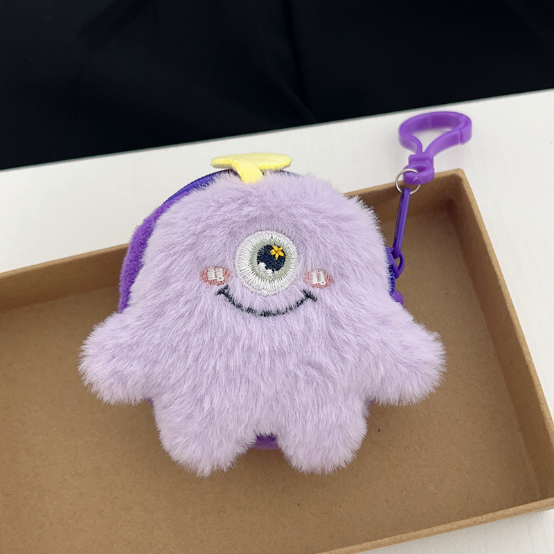 新款可爱毛绒迷你零钱包少女装饰挂件创意卡通耳机收纳包挂饰批发详情16