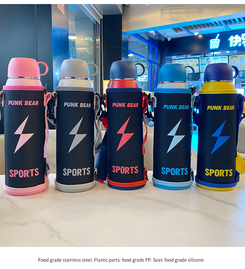 Punk Bear brand large-capacity 316 insulated flasks, 1L large water cups, portable outdoor water bottles, insulated cups wholesale pic 25