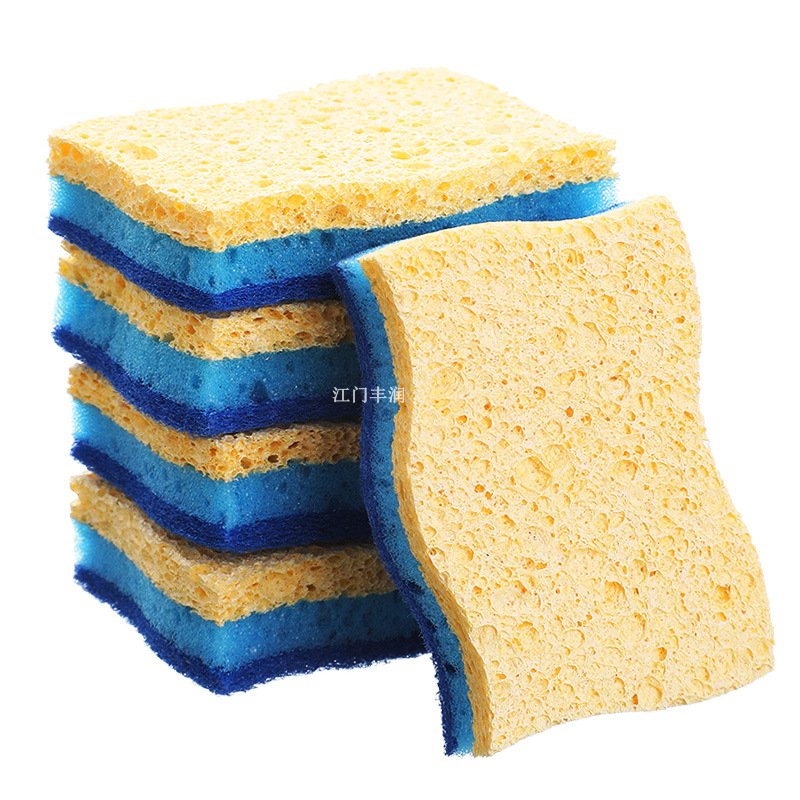 Wood pulp cotton scouring pad, absorbent cloth, double-sided kitchen cleaning, non-stick pan, dishwashing brush, sponge wipe, kitchen cleaning wipe pic 9