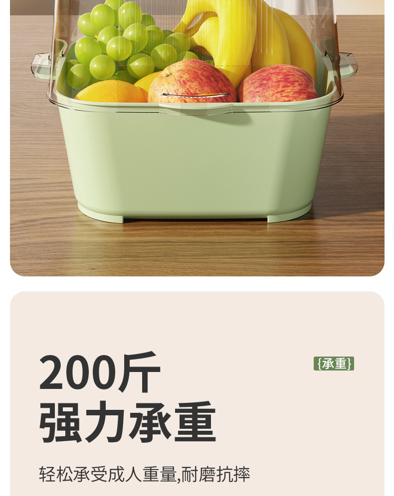 新款 沥水篮双层加厚透明洗菜盆厨房家用客厅多功能洗水果蔬菜篮详情13