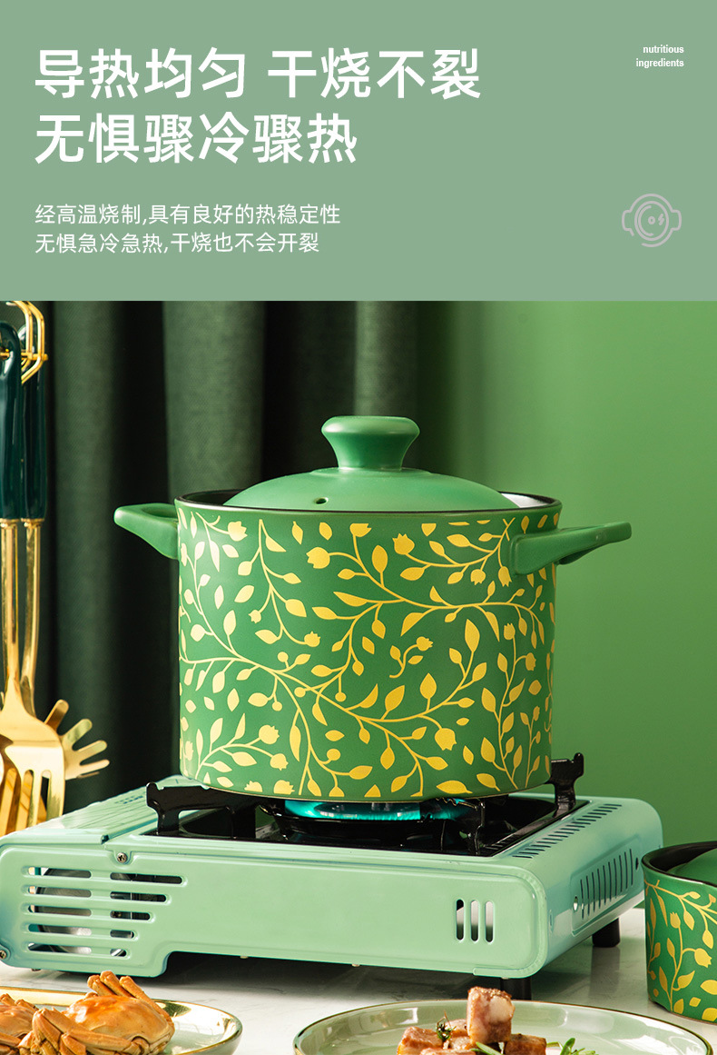 CNNB clay pot stew pot, household gas ceramic soup pot, small high-temperature resistant 煲仔饭 pot, stone pot for making soup, clay pot pic 8