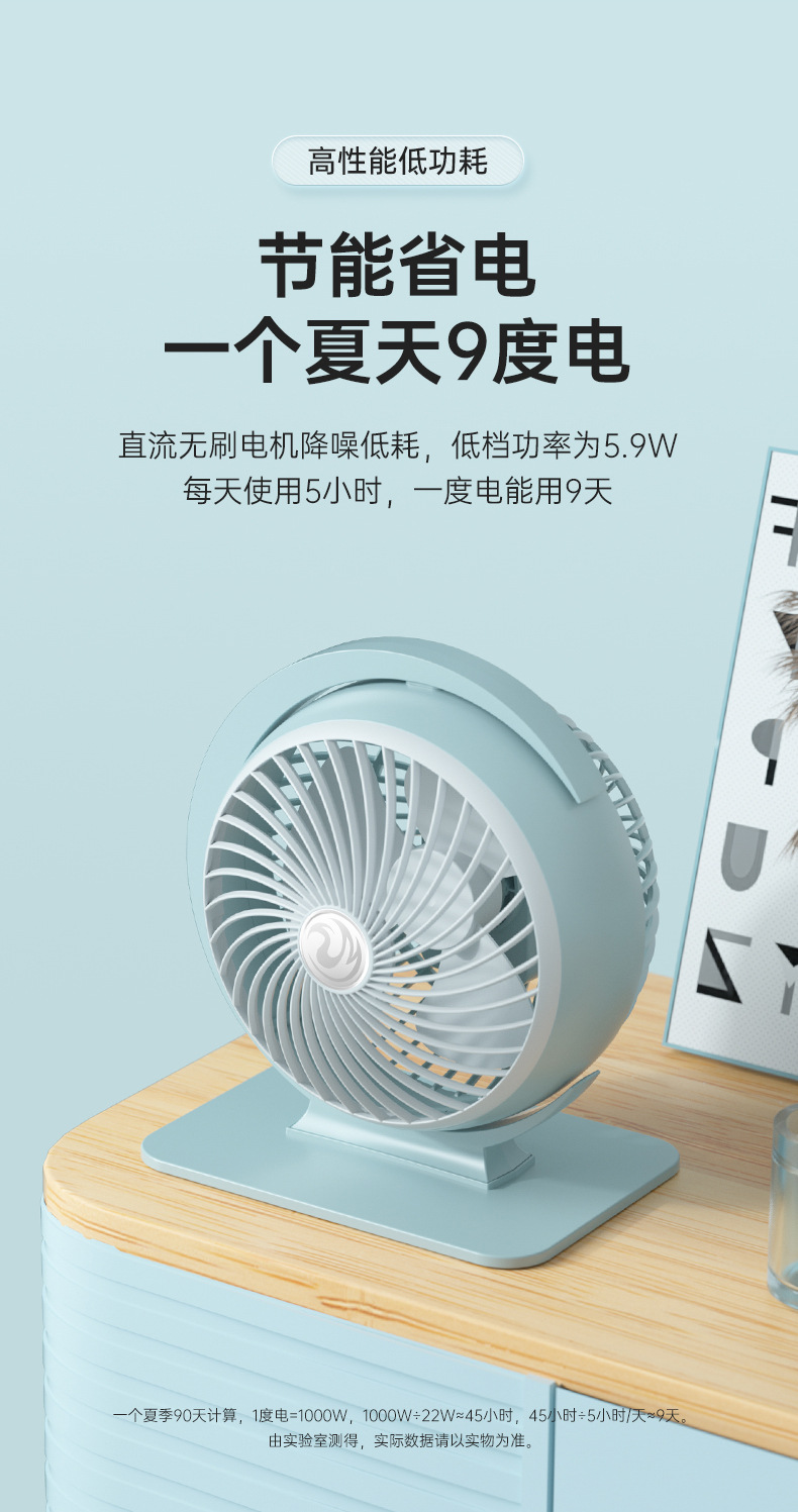 新款台式风扇迷你便携充电USB家用宿舍大风力办公室静音礼品0822详情11