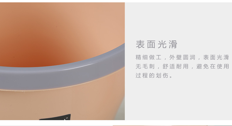 Wholesale of creative flap trash cans with thickened plastic pressure rings for household bathrooms, bedrooms and living rooms with covered wastebaskets pic 12