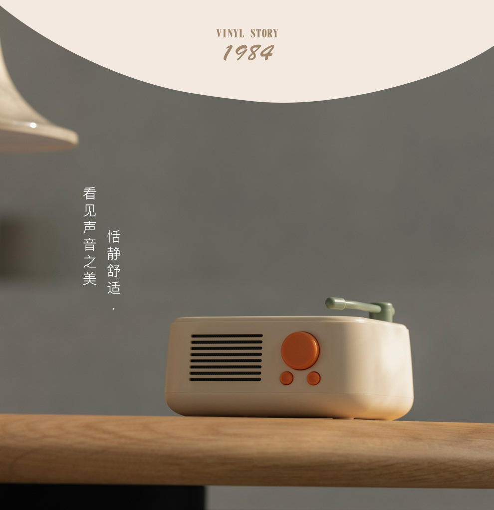 Retro Bluetooth speaker, small mini portable audio system, custom logo, home desktop decoration, high-end audio system pic 5