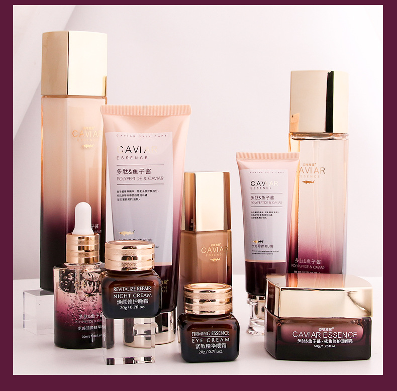 Wholesale Zhenmei Peptide caviar Cosmetic Set, complete set of genuine moisturizing and hydrating skin care lotion and lotion pic 37