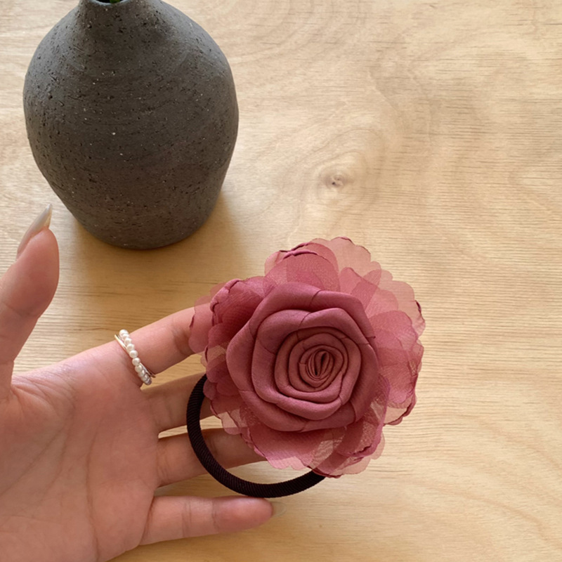 New Chinese-style dry rose hair tie and headband for women, braided hair at the back of the head, retro hair tie and headband pic 5