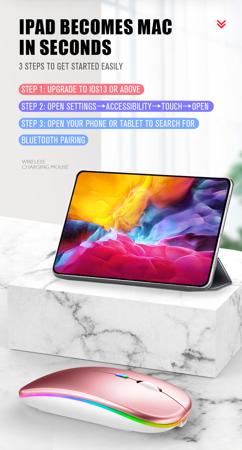 跨境现货 蓝牙充电发光三模无线鼠标Wirelessmouse工厂家批发详情47