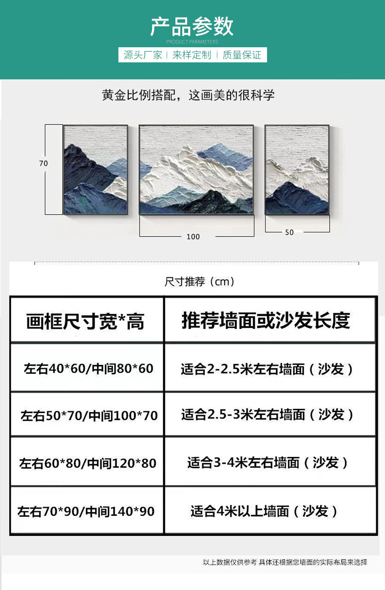 易品 现代简约高档沙发背景墙挂画轻奢风景山水三联壁画客厅装饰画艺术品 其他分类详情14