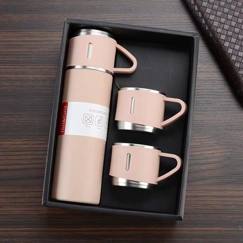 Vacuum 304 stainless steel insulated cup, business office tea brewing cup, one cup, three-lid hand-held gift box set cup pic 3