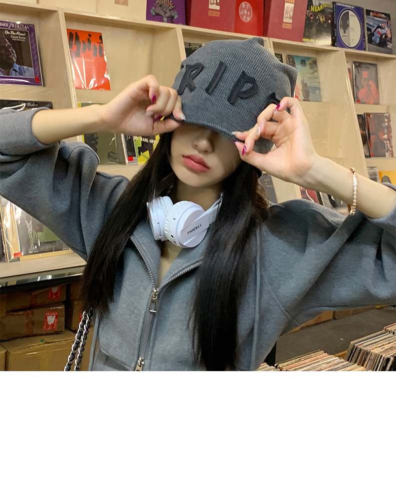 Cool summer thin female Korean-style retro American street hip-hop letter postpartum cap, breathable and face-enhancing small pile cap pic 16