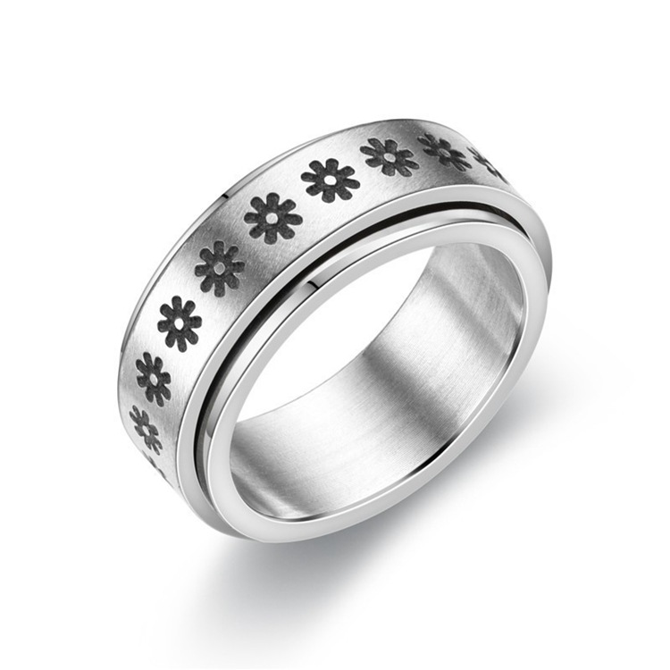 Cross-border Amazon bestseller titanium steel rotating ring, star and moon stress-relieving and anti-anxiety ring, European and American accessories/Chinese trend products pic 42