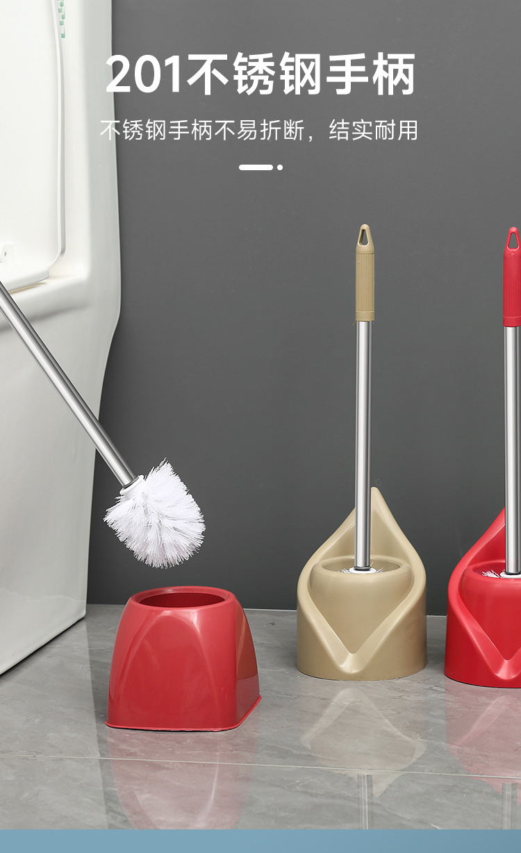 Toilet cleaning brush, silicone long-handled toilet brush, bathroom toilet cleaning brush, no blind spot toilet brush set pic 7